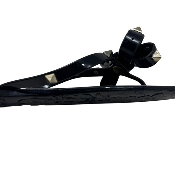 Valentino Garavani Rockstud Jelly Flip Flop thong sandals black size 37 7 - Picture 7 of 12